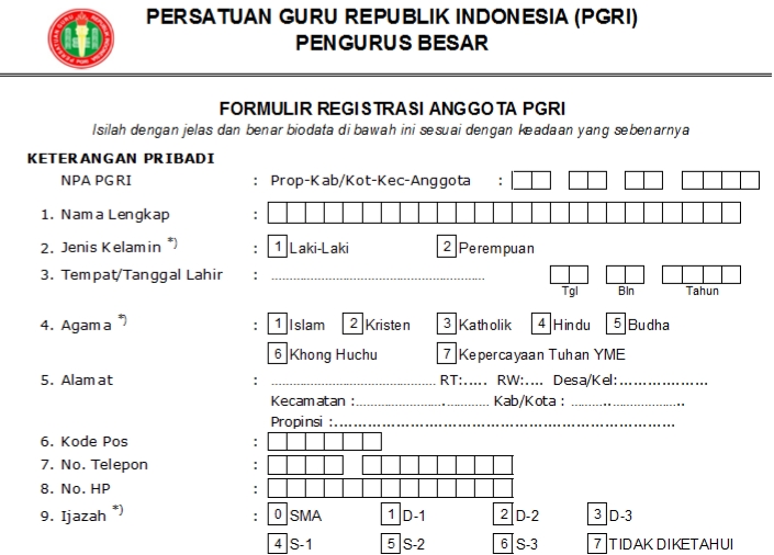 Pendaftaran PGRI Banjarnegara - Persatuan Guru Republik Indonesia Cabang Banjarnegara